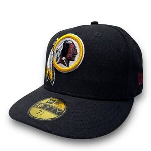 New Era 59Fifty Washington Redskins NFL Fitted Hat 7 1/4 Black Blockhead NWT